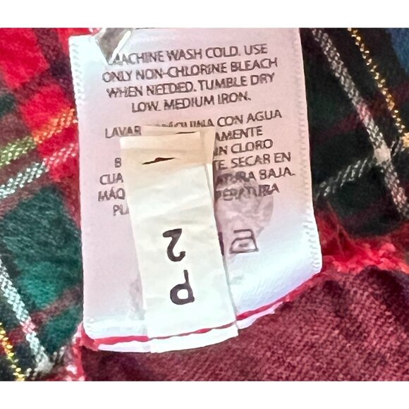 Time And Tru Womens Plaid Flannel Shirt XXL Red & Green Long Sleeve Button-Up - Picture 8 of 8